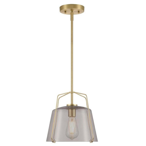 Westinghouse Pendant 60W Hallein Champagne Brass Smoke Grey Glass 6125100 - main